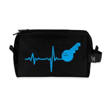 Geschenk Heartbeat Schlüsseldienst - Recycelte Kulturtasche - Schwarz - Vorne