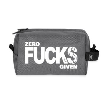 Zero Fucks Given White - Recycled Toiletry Zip Bag - anthracite - Front