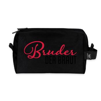 brother of the bride - Recycled Toiletry Zip Bag - black - Front