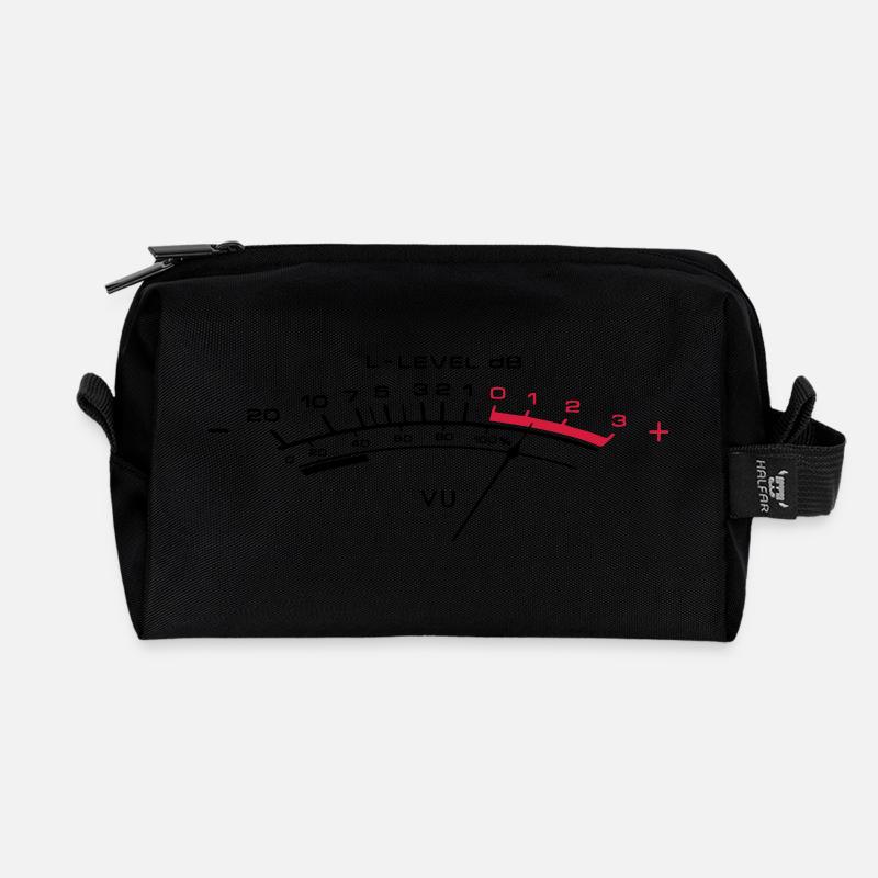 vu meter t-shirt - Recycled Toiletry Zip Bag - black