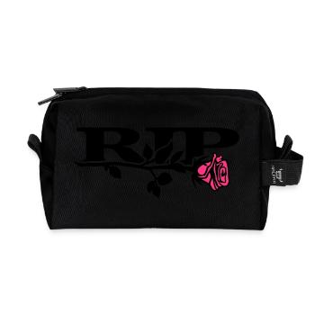 rip_mit_rose_2_2c - Recycelte Kulturtasche - Schwarz - Vorne
