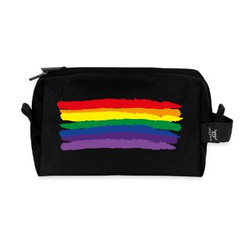 Rainbow Flag & colors - Recycled Toiletry Zip Bag - black - Front