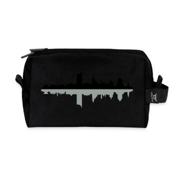 Skyline Leipzig Schatten - Recycelte Kulturtasche - Schwarz - Vorne