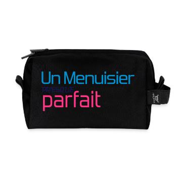 Menuisier / Menuiserie / Bois / Charpentier - Recycled Toiletry Zip Bag - black - Front