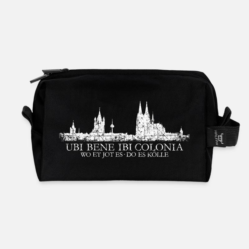 UBI BENE IBI COLONIA Kölnerer Skyline von Köln - Recycelte Kulturtasche - Schwarz