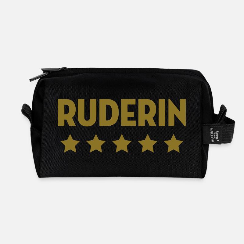 Rudern / Ruderer / Ruderin / Rudergerät / Boot - Recycelte Kulturtasche - Schwarz