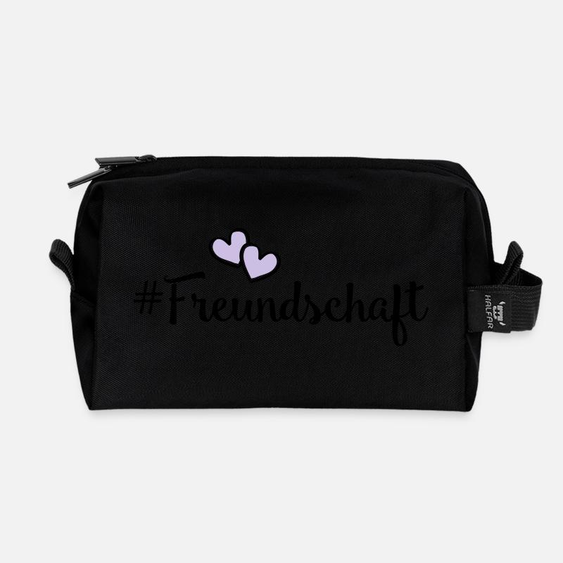 freundschaft herzen - Recycelte Kulturtasche - Schwarz