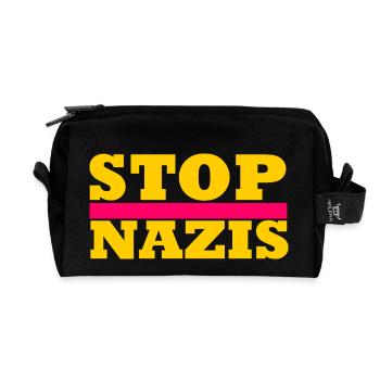 Stop Nazis - Recycled Toiletry Zip Bag - black - Front