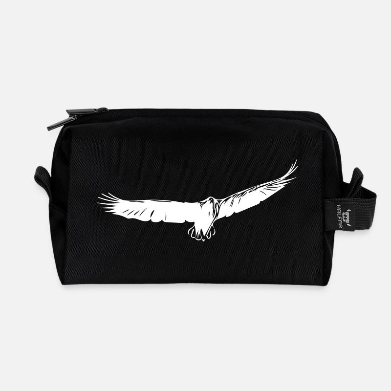 Adler im Gleitflug - Recycelte Kulturtasche - Schwarz
