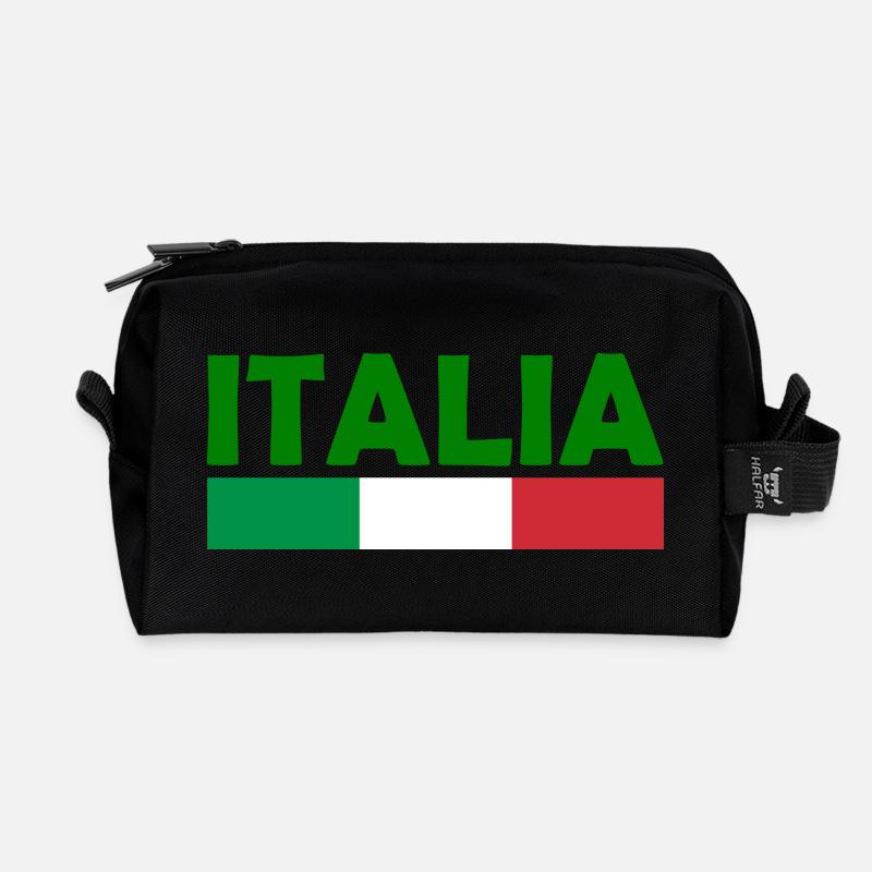 Italien - Recycelte Kulturtasche - Schwarz