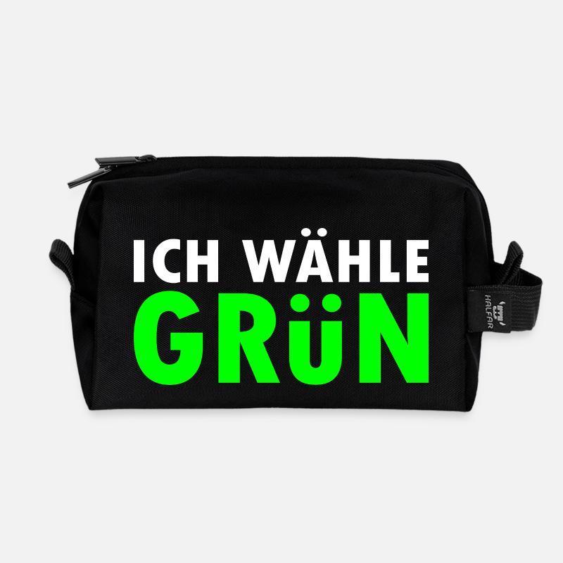 Ich wähle grün - Recycelte Kulturtasche - Schwarz