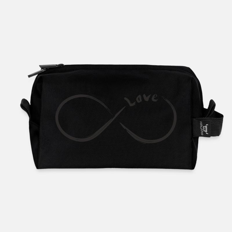 Unendlichkeit Love - Recycelte Kulturtasche - Schwarz