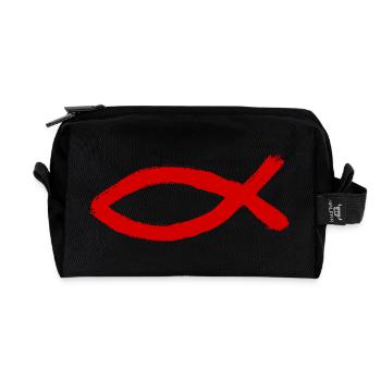 Jesusfisch Ichthys Fisch Fische - Recycelte Kulturtasche - Schwarz - Vorne
