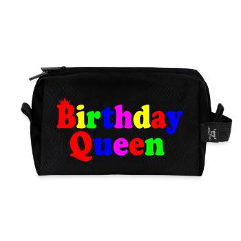 Birthday queen - Recycelte Kulturtasche - Schwarz - Vorne