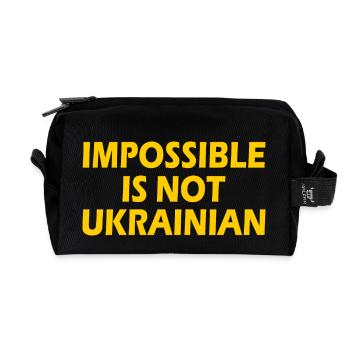 impossible is not ukrainian - ukraine - Trousse de toilette en tissu recyclé - noir - Devant