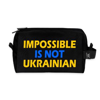 impossible is not ukrainian - ukraine - Trousse de toilette en tissu recyclé - noir - Devant