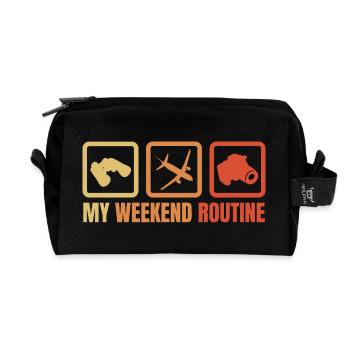 Meine Wochenendroutine - Recycelte Kulturtasche - Schwarz - Vorne