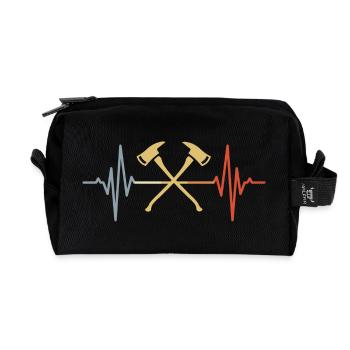Feuerwehraxt Herzklopfen - Recycelte Kulturtasche - Schwarz - Vorne