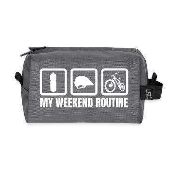 Mountain Bike Weekend Routine - Recycled Toiletry Zip Bag - anthracite - Front