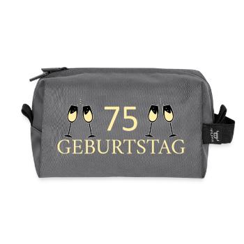 75.Geburtstag 75 Jahre - Recycelte Kulturtasche - Anthrazit - Vorne