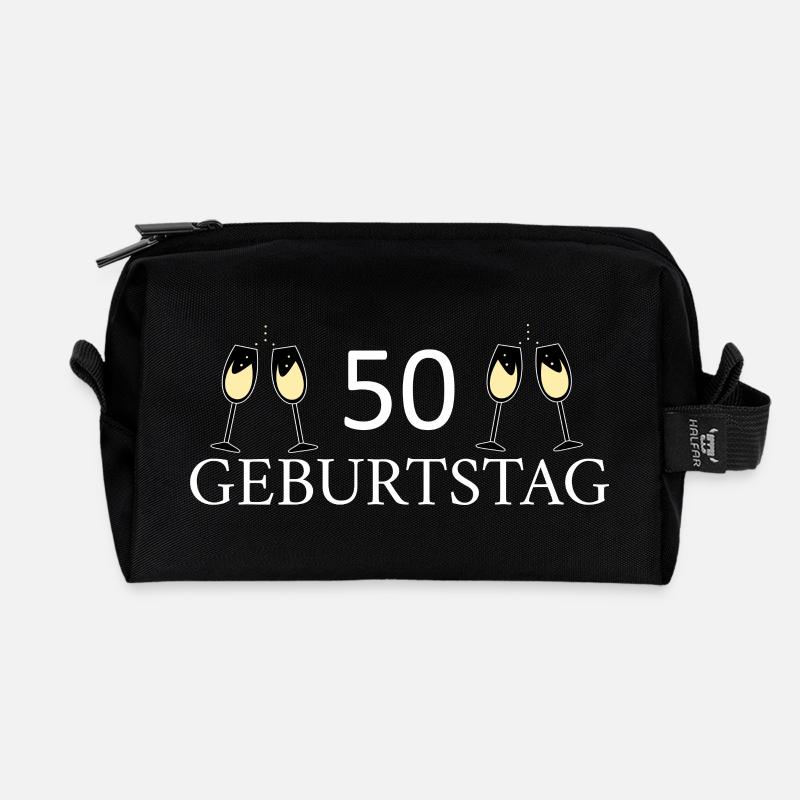 50.Geburtstag 50 Jahre - Recycelte Kulturtasche - Schwarz