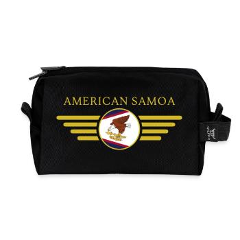 American Samoa, Elegance Style Design T-Shirt - Recycled Toiletry Zip Bag - black - Front