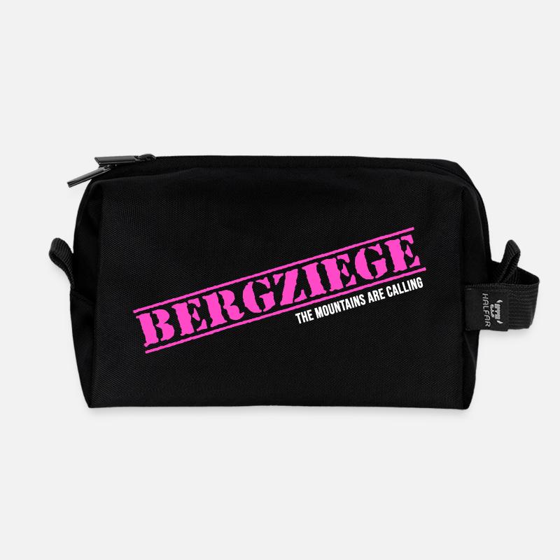 bergwandern kraxeln alpin bergziege klettern - Recycelte Kulturtasche - Schwarz