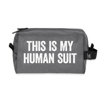 This Is My Human Suit – Joke for Furries - Recycled Toiletry Zip Bag - anthracite - Front