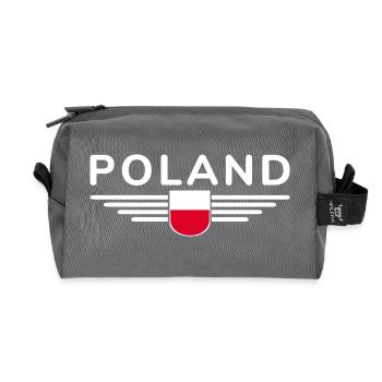 I Love Poland, Elegance Style Design T-Shirt - Recycled Toiletry Zip Bag - anthracite - Front