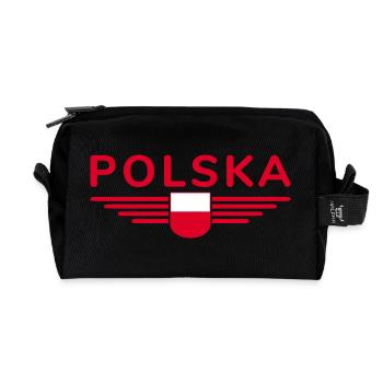I Love Poland, Elegance Style Design T-Shirt - Recycled Toiletry Zip Bag - black - Front