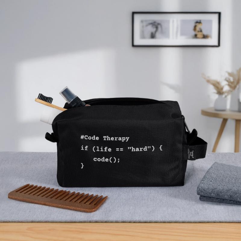 Code Therapy – T-shirt de programmation drôle Trousse de toilette en tissu recyclé