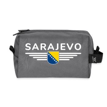Sarajevo Bosnia Fan T-Shirt - Recycled Toiletry Zip Bag - anthracite - Front