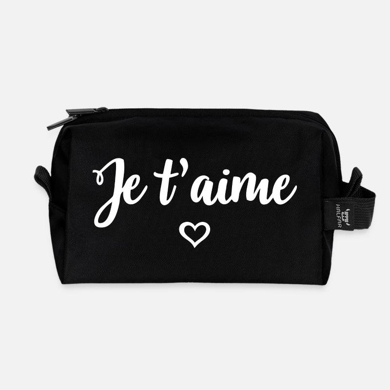 Ich liebe dich - Recycelte Kulturtasche - Schwarz