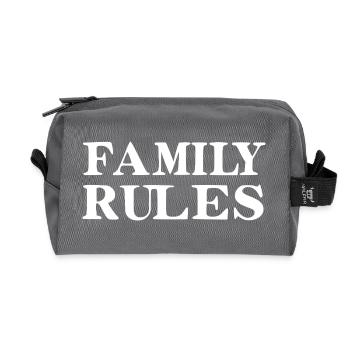 Family Rules - Recycled Toiletry Zip Bag - anthracite - Front