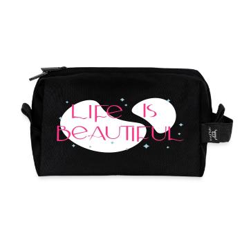 life is beautiful - Recycled Toiletry Zip Bag - black - Front