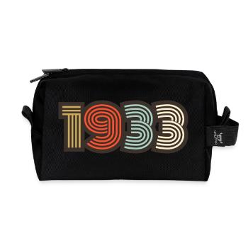 1933 rétro vintage - Trousse de toilette en tissu recyclé - noir - Devant