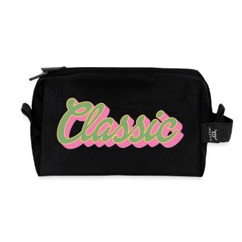 Classic Schriftzug | Farben änderbar - Recycelte Kulturtasche - Schwarz - Vorne