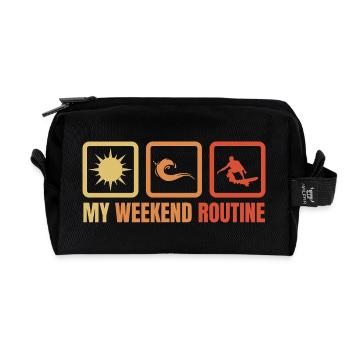 Surfer Weekend Routine - Recycled Toiletry Zip Bag - black - Front