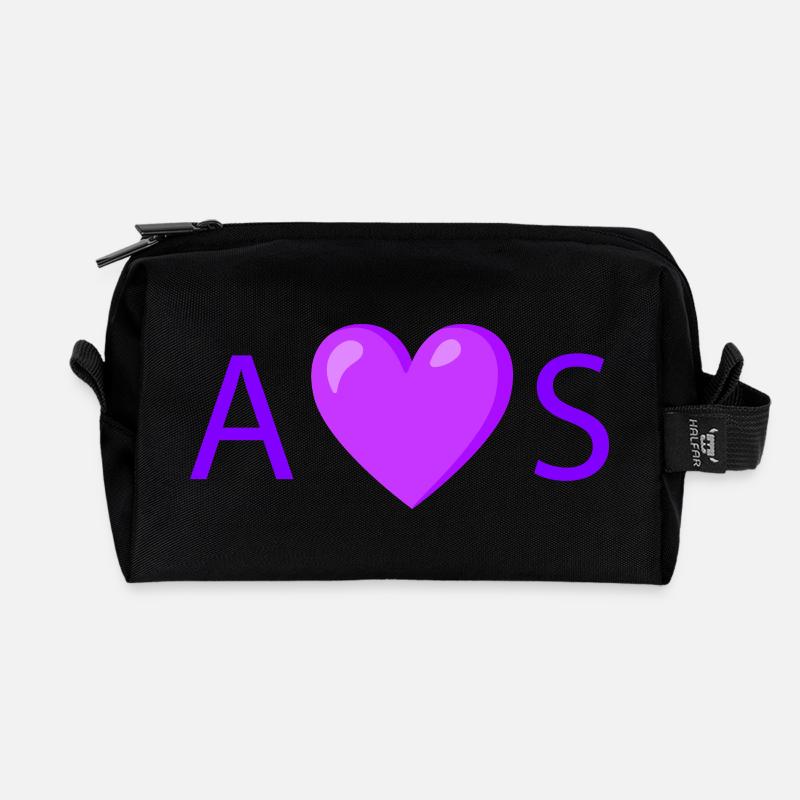 Minimalistisches Herz Liebe Typografie Design - Recycelte Kulturtasche - Schwarz