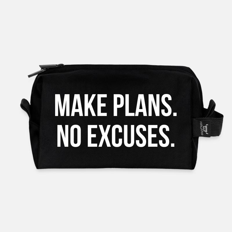 MAKE PLANS. NO EXCUSES. | Greyline Official - Recycled Toiletry Zip Bag - black