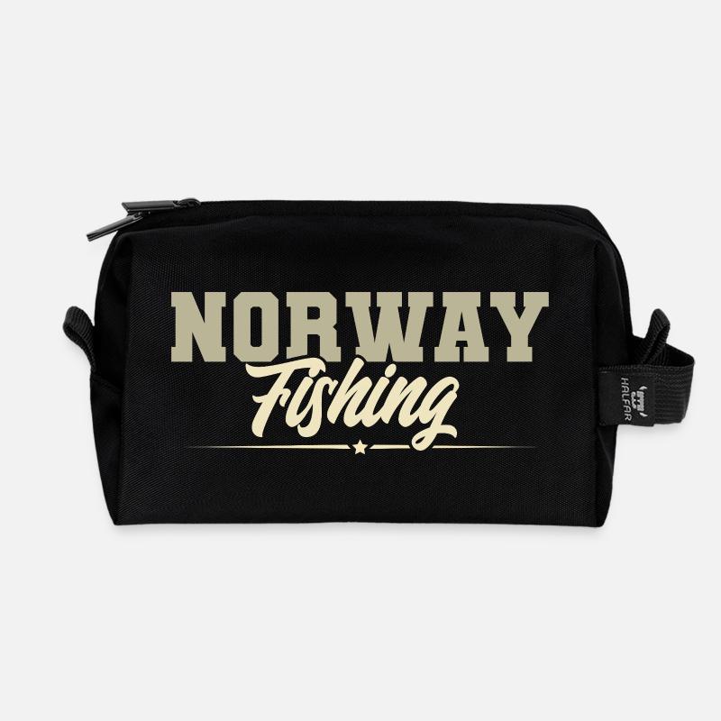 Norwegen Angeln - Recycelte Kulturtasche - Schwarz