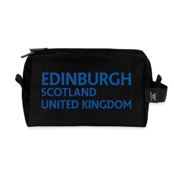 Edinburgh – Schottland Textdesign - Recycelte Kulturtasche - Schwarz - Vorne
