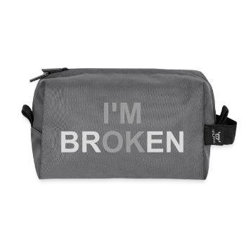 Mentally Broken - Recycled Toiletry Zip Bag - anthracite - Front