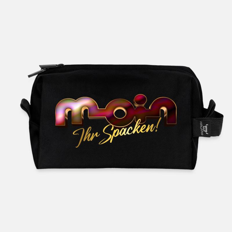 Moin ihr Spacken! - Recycelte Kulturtasche - Schwarz