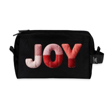 Patchwork Joy, Joie et Bonheur Design - Trousse de toilette en tissu recyclé - noir - Devant