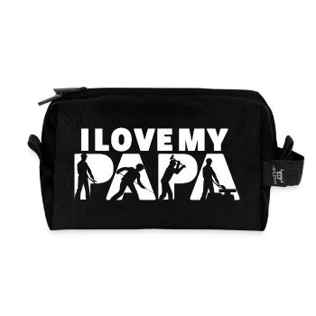 Steel Worker Ironworker Metal Construction Design - Recycled Toiletry Zip Bag - black - Front
