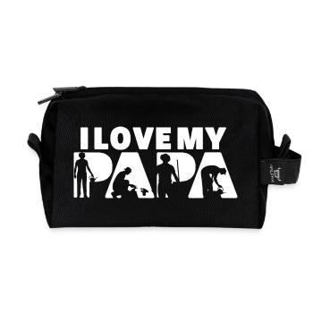 I Love My Papa Gardening Allotment Silhouette - Recycled Toiletry Zip Bag - black - Front