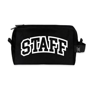 Staff Schriftzug - Recycelte Kulturtasche - Schwarz - Vorne