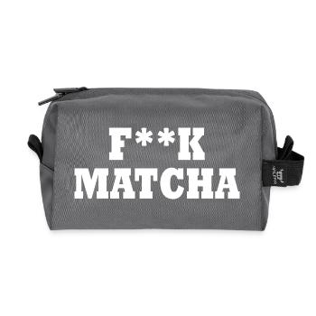 Fuck matcha - Recycled Toiletry Zip Bag - anthracite - Front