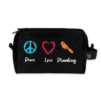 Peace Love Plumbing - Recycled Toiletry Zip Bag - black - Front